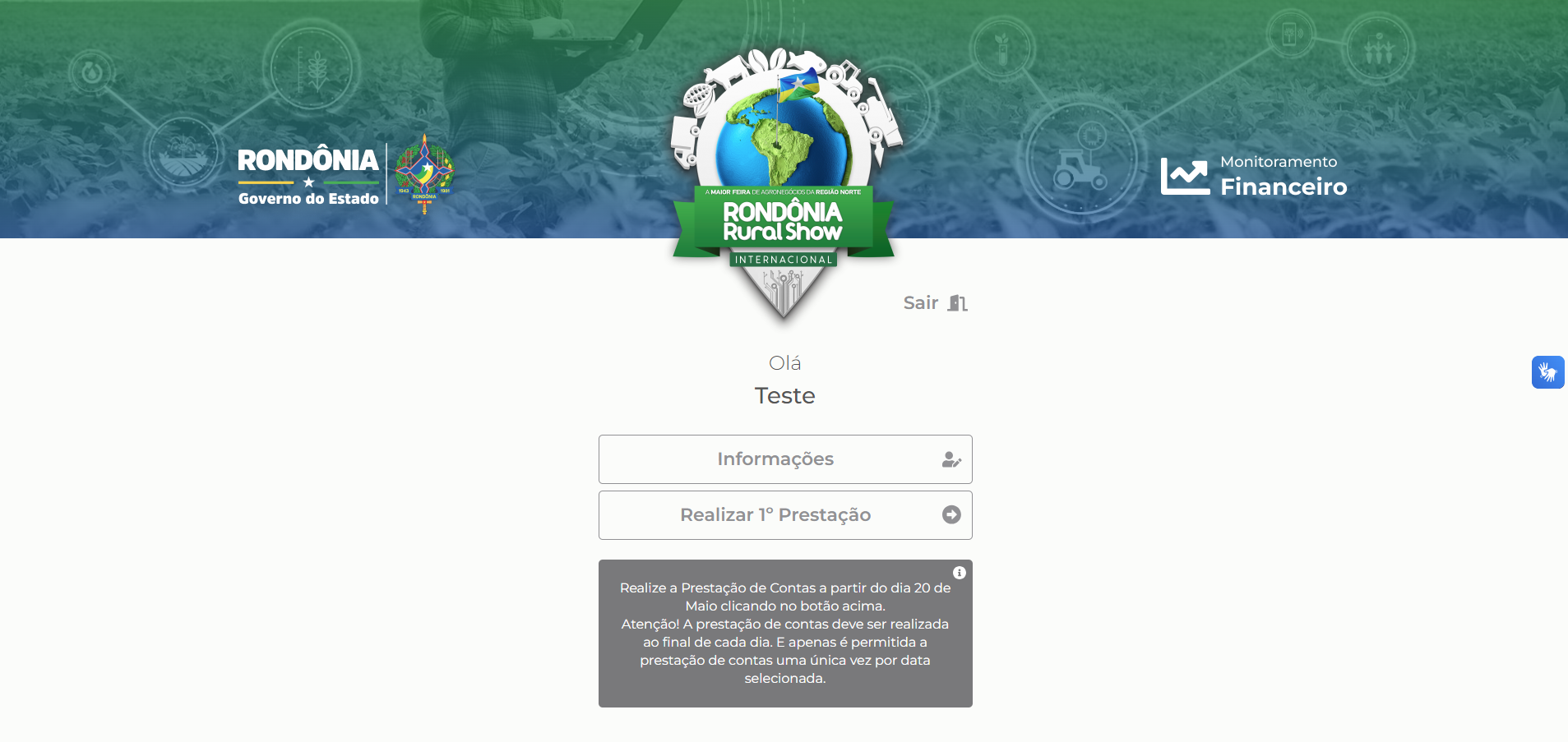Menu do Expositor